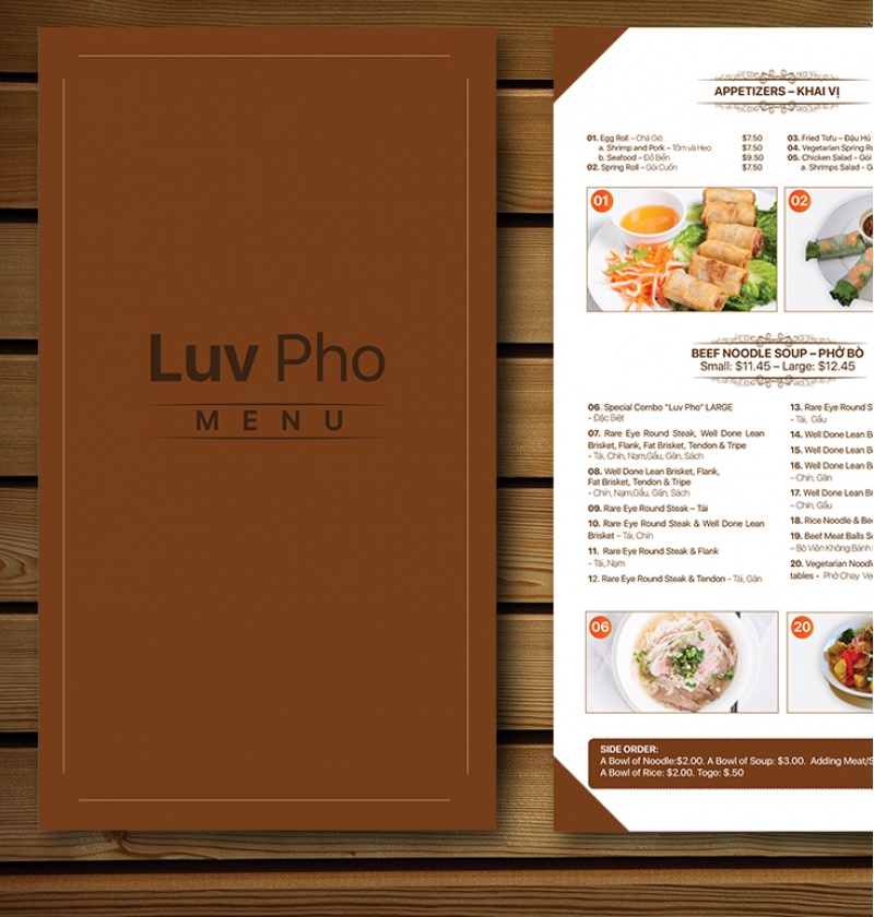 THIẾT KẾ MENU NHÀ HÀNG, QUÁN CÀ PHÊ CHUYÊN NGHIỆP